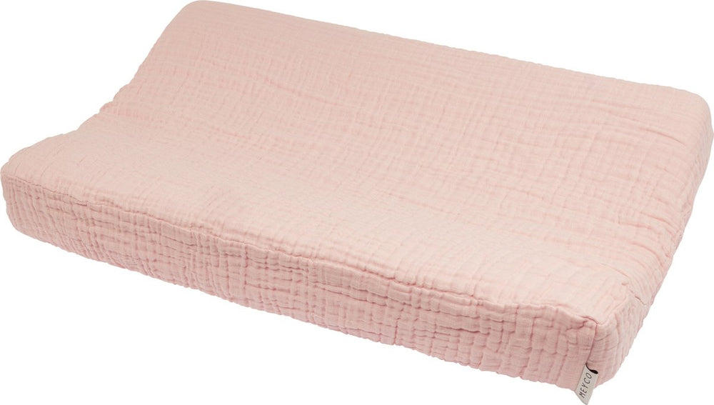 Meyco baby uni aankleedkussenhoes - pre-washed hydrofiel - soft pink - 50x70cm
