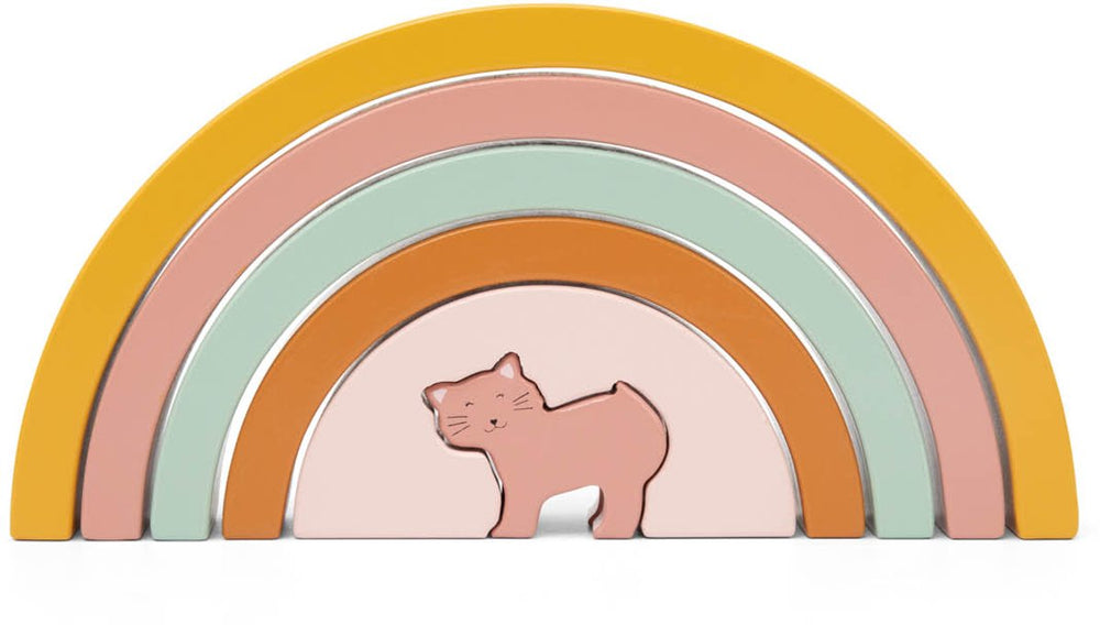 Trixie houten stapelregenboog mrs. cat – 12m+ – stapelspel – fsc hout