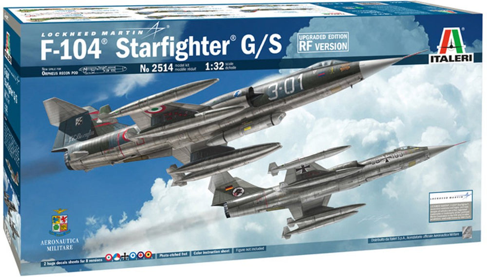 Italeri modelbouwpakket vliegtuigen - 2514 f-104 starfighter g s - upgraded edition rf version plastic - 1:32 - modelbouw