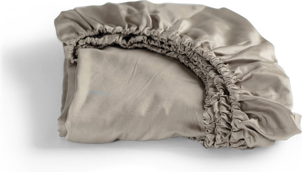 Cinderella - sundays - hoeslaken - 1 persoons - 100% katoen-satijn - 100x210 cm - tot 25 cm matrashoogte - taupe
