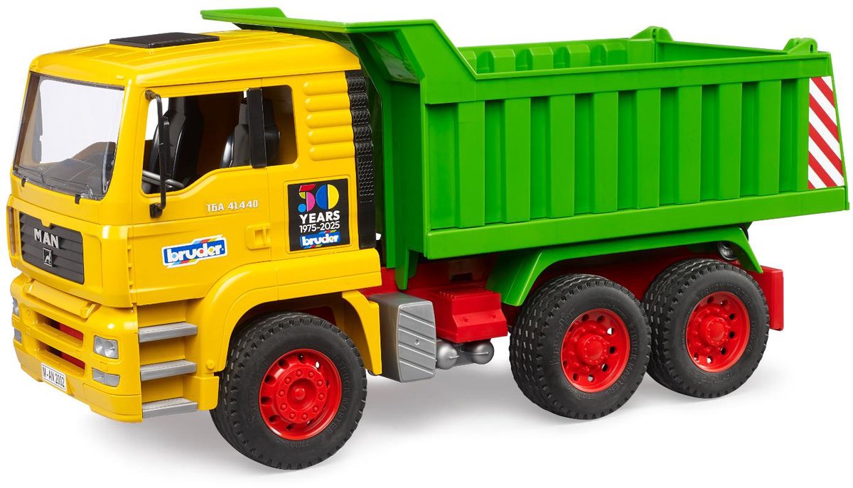 Bruder vrachtwagen man dumptruck 50 jaar jubileum speelgoedauto.