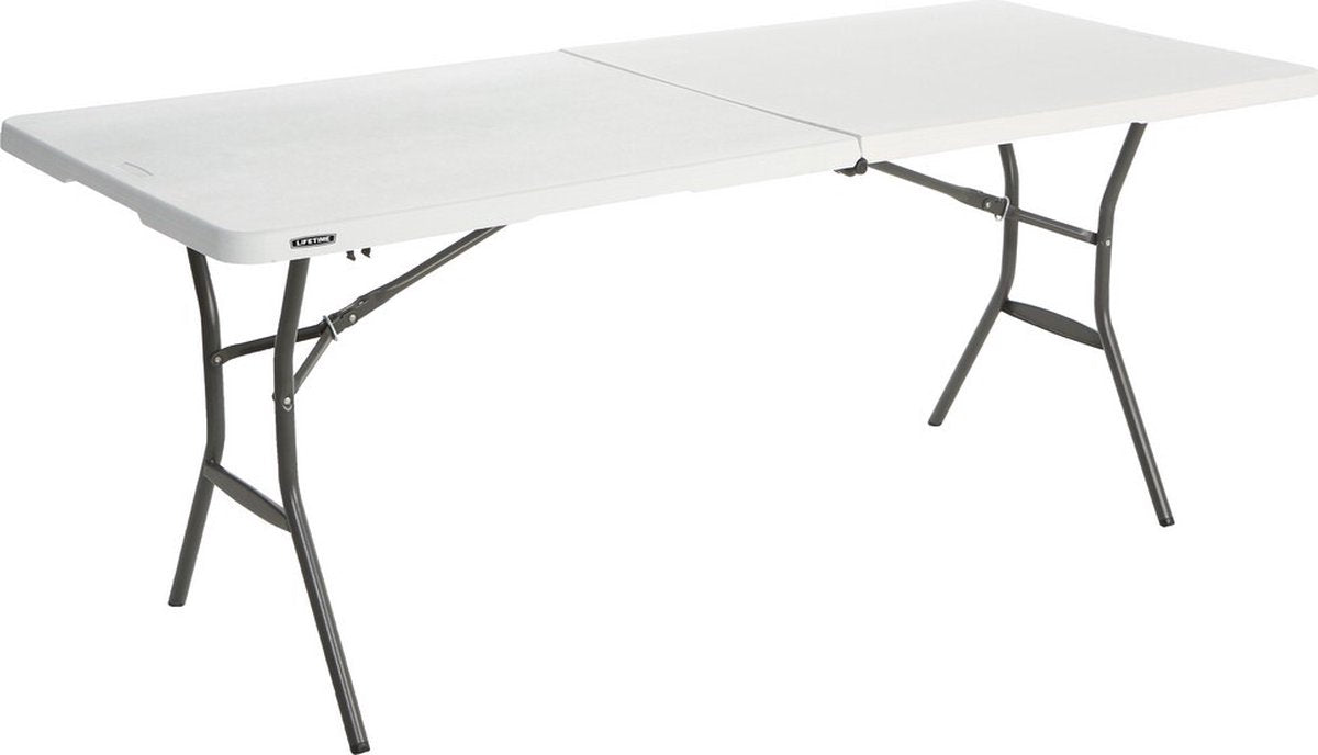 Lifetime - werktafel - buffettafel - 180 cm - inklapbaar als koffer - wit