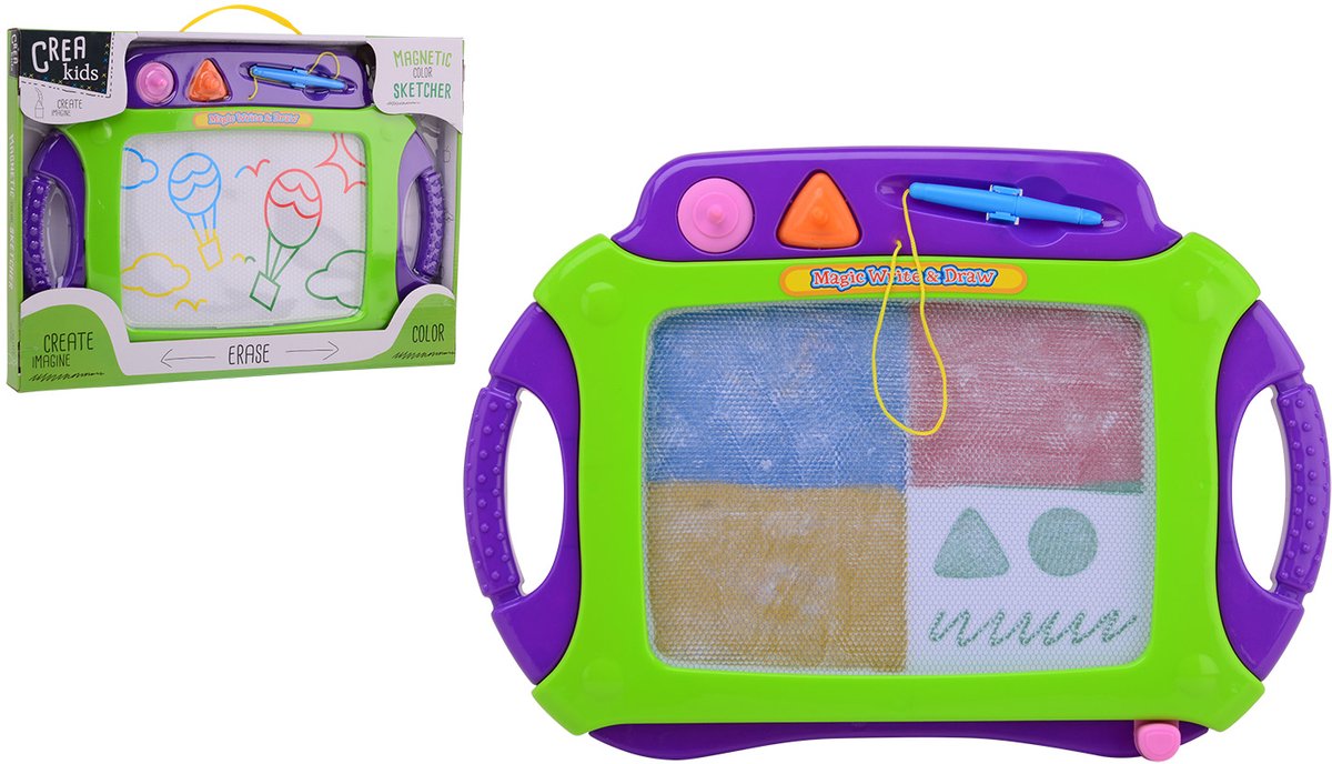 Johntoy kids art magnetisch kleuren tekenbord 45x30 cm