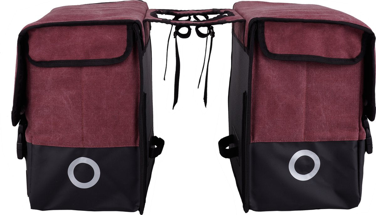 Willex - dubbele canvas plus - 30 liter - universele bevestiging - extra sterk - red matt black