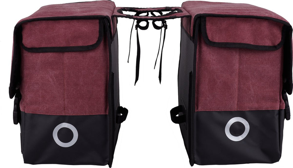 Willex - dubbele canvas plus - 30 liter - universele bevestiging - extra sterk - red matt black