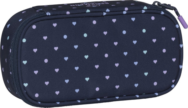 Beckmann etui - sport junior - ovaal - leeg - blue hearts
