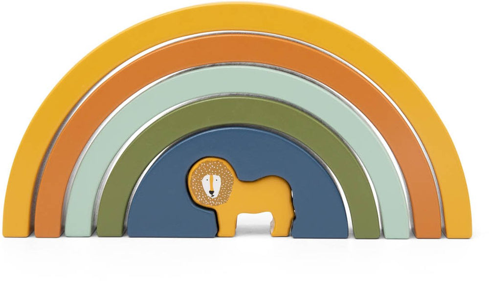 Trixie houten stapelregenboog mr. lion – 12m+ – stapelspel – fsc hout