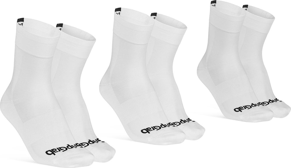 Gripgrab - lightweight sl 3pack performance zomer fietssokken 3 paar coolmax wielersport sokken regular cut - wit - unisex
