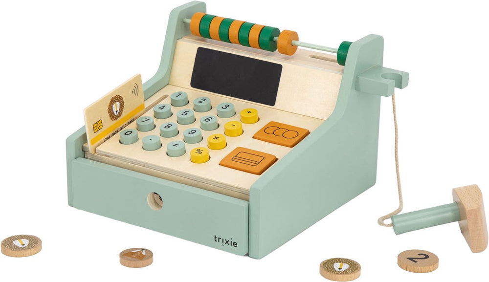 Trixie houten speelgoed - kassa - speelgoedwinkel met scanner - inclusief geld en pinpas - vanaf 3 jaar - voor jongens en meisjes