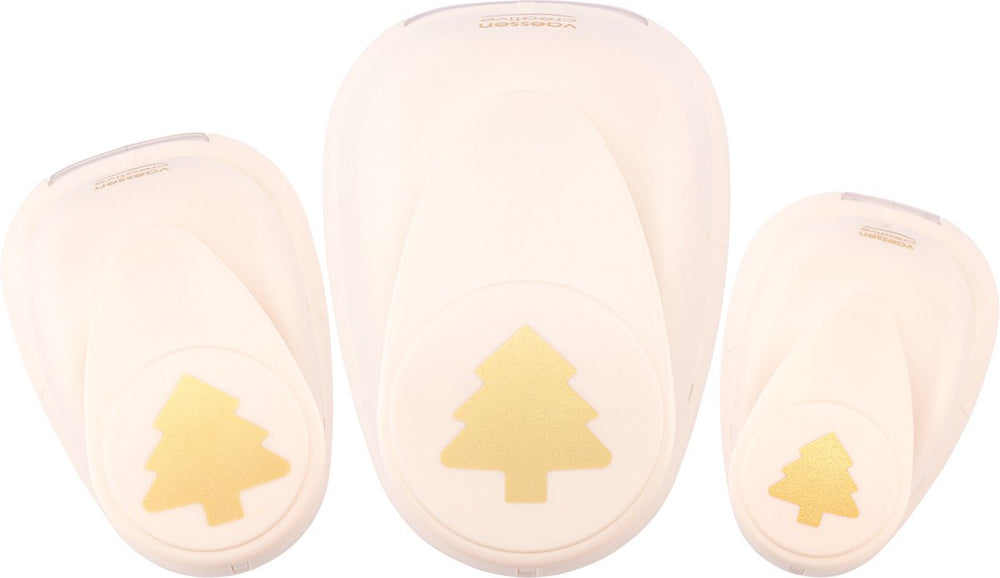 Vaessen creative pons set - figuurpons - kerstbomen - 3 st. - 1,5 tot 3,5 cm