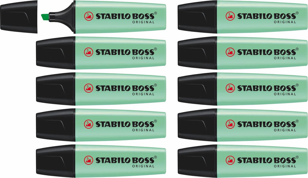 Stabilo boss original pastel - markeerstift - markeren met pastelkleuren - vleugje mint - doos 10 stuks