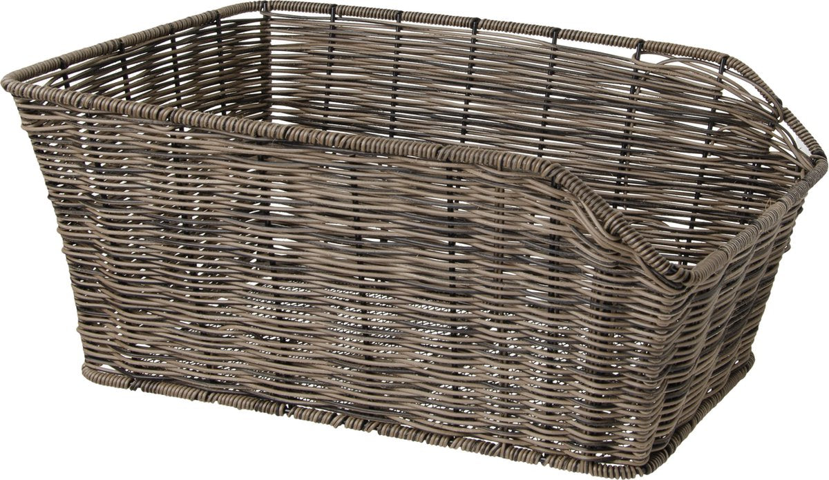 Fastrider sverre - achterdrager fietsmand - kunststof riet - 30 liter - bruin