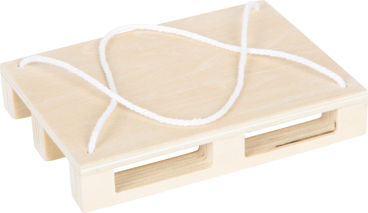 Small foot - houten kraanwagen blauw met pallet