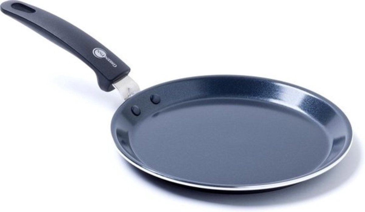 Greenpan greenchef�essentials pannenkoekenpan 28cm - pfas-vrije antikleeflaag -�koekenpan�inductie - keramische�koekenpan�- ovenbestendig tot 180�c - koudgrepen - zwart