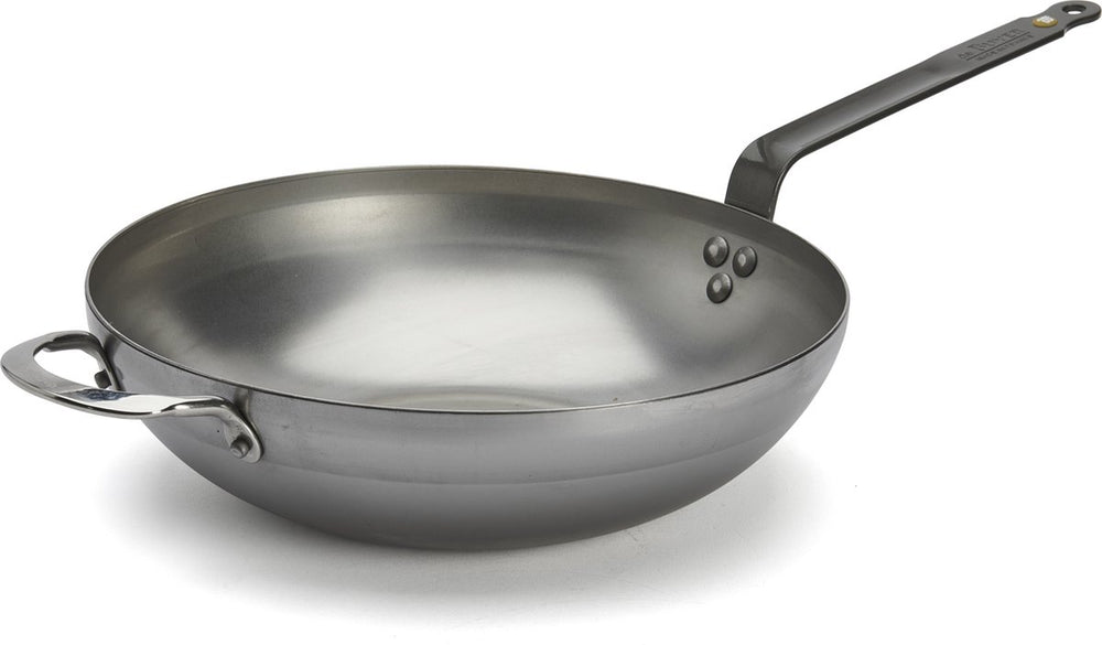 Debuyer de buyer mineral b wokpan 32 cm – brede bodem – plaatstaal – pfas-vrij – geschikt voor inductie – made in france
