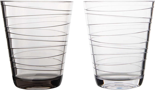 Gimex - linea line - waterglas - streepjes- 300 ml - 2 stuks
