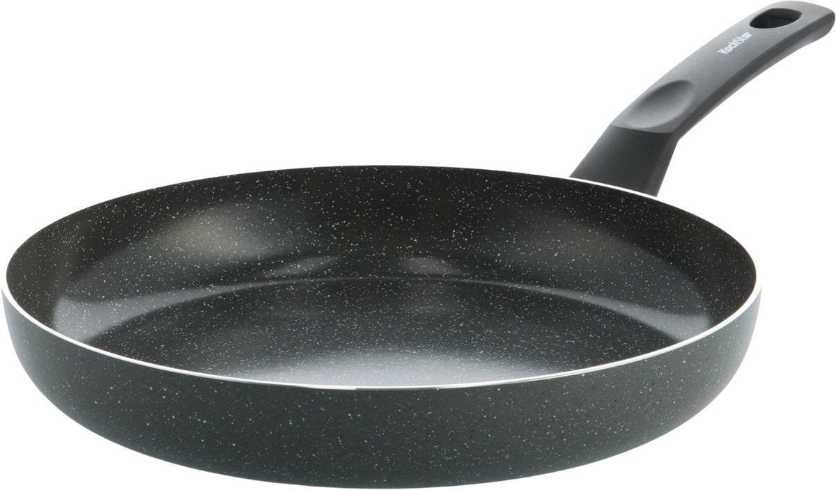 Kochstar stein koekenpan 30cm - pfas-vrije antikleeflaag - koekenpan inductie - keramische koekenpan - ovenbestendig tot 130°c - koudgrepen - graniet zwart