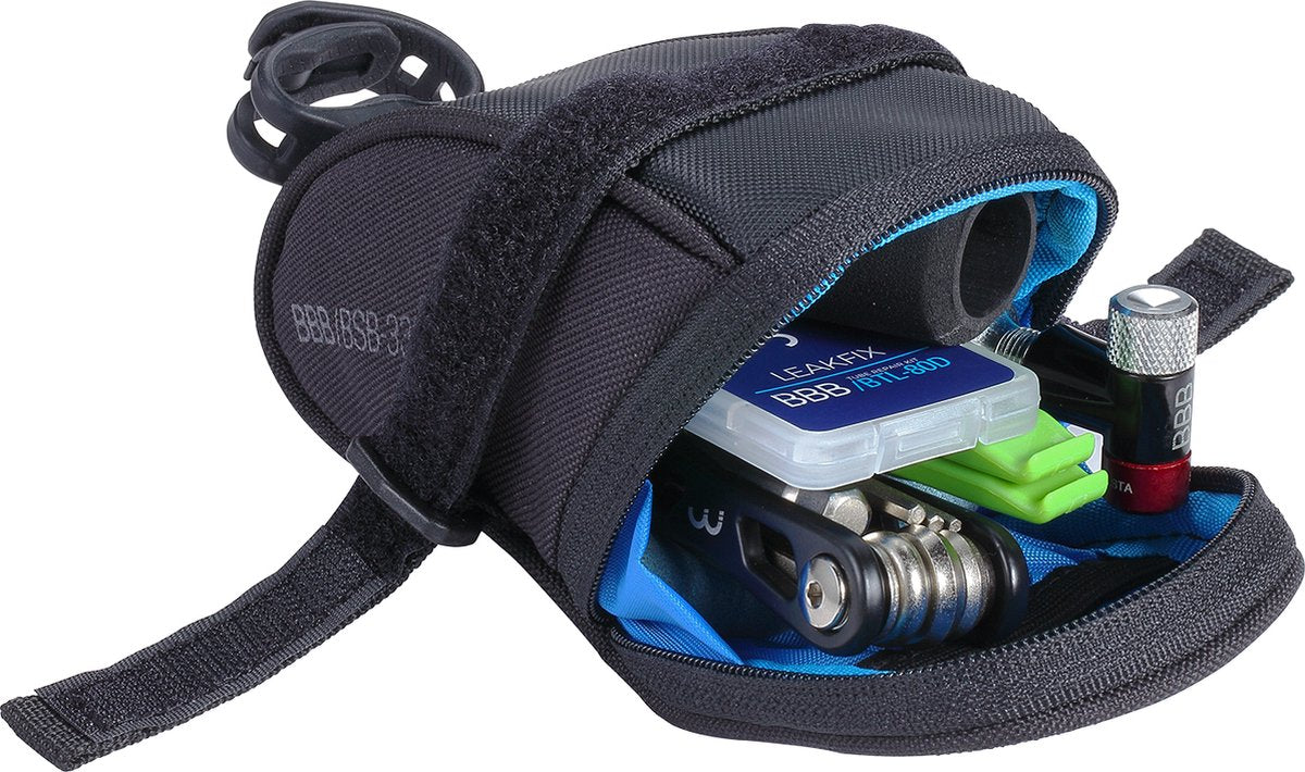 Bbb cycling zadeltas racefiets mountainbike inclusief co2 pomp en gereedschap - 0.79 liter - fiets toolkit - multitool fiets - combiset speedpack co2 bsb-58