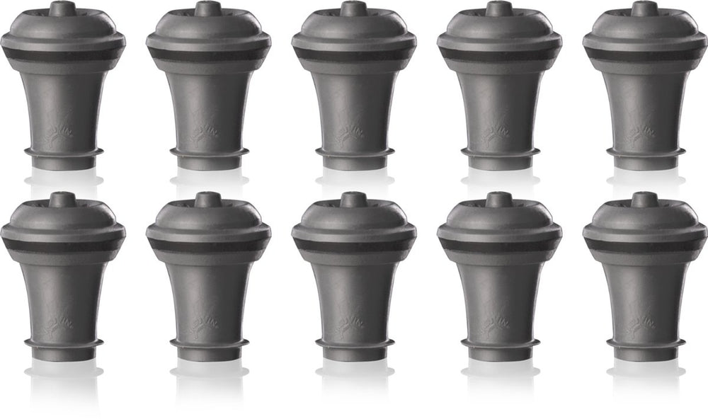Vacuvin vacu vin wijnstoppers set van 10 – reserve afsluitdoppen voor wine saver – herbruikbaar – grijs