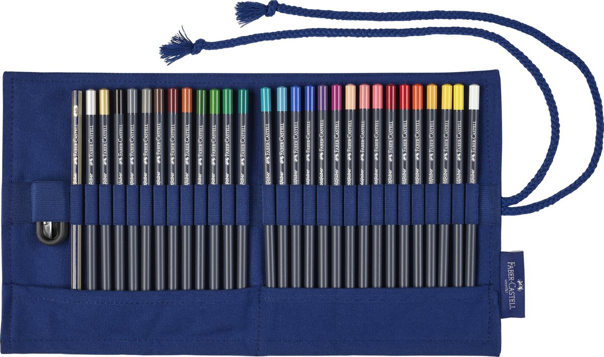 Faber Castell Faber Castell FC-114752 Roletui Met 27 Goldfaber Kleurpotloden, 1 Puntenslijper en 1 Goldfaber Potlood 4B