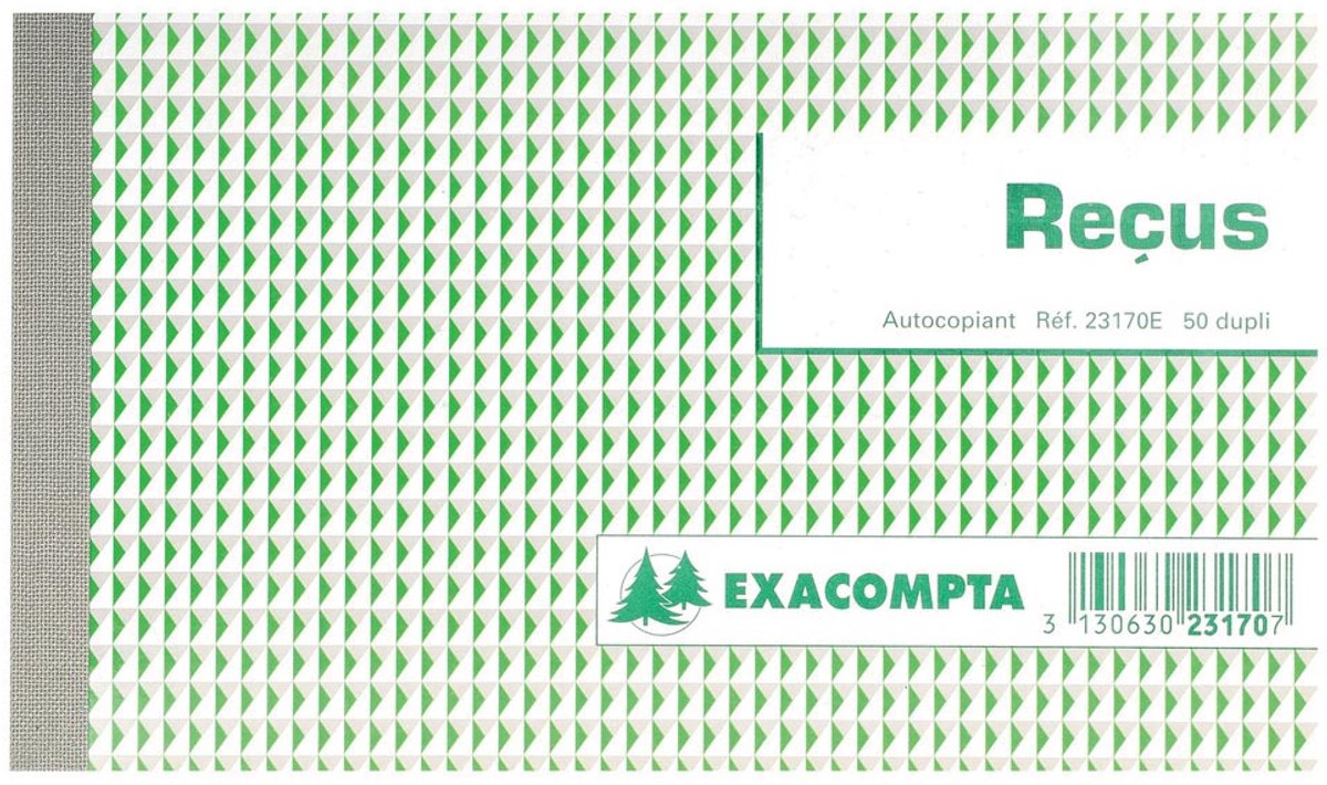 Exacompta - reçus, ft 10,5 x 18 cm, franstalig, dupli (2 x 50 vel)