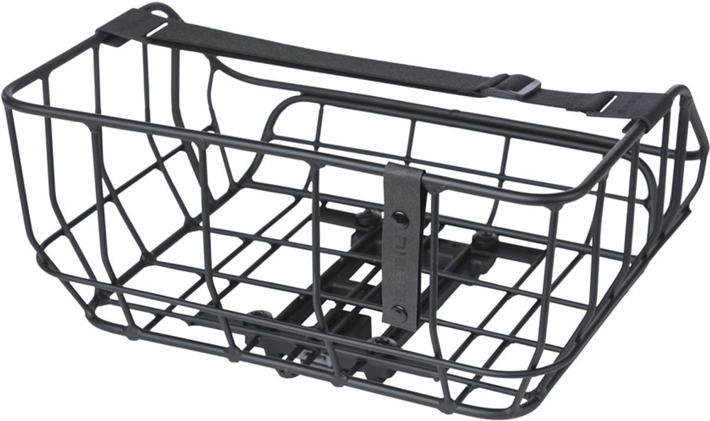 Panier arrière Basilic | 25 Litres | Aluminium | Noir | Système de micro