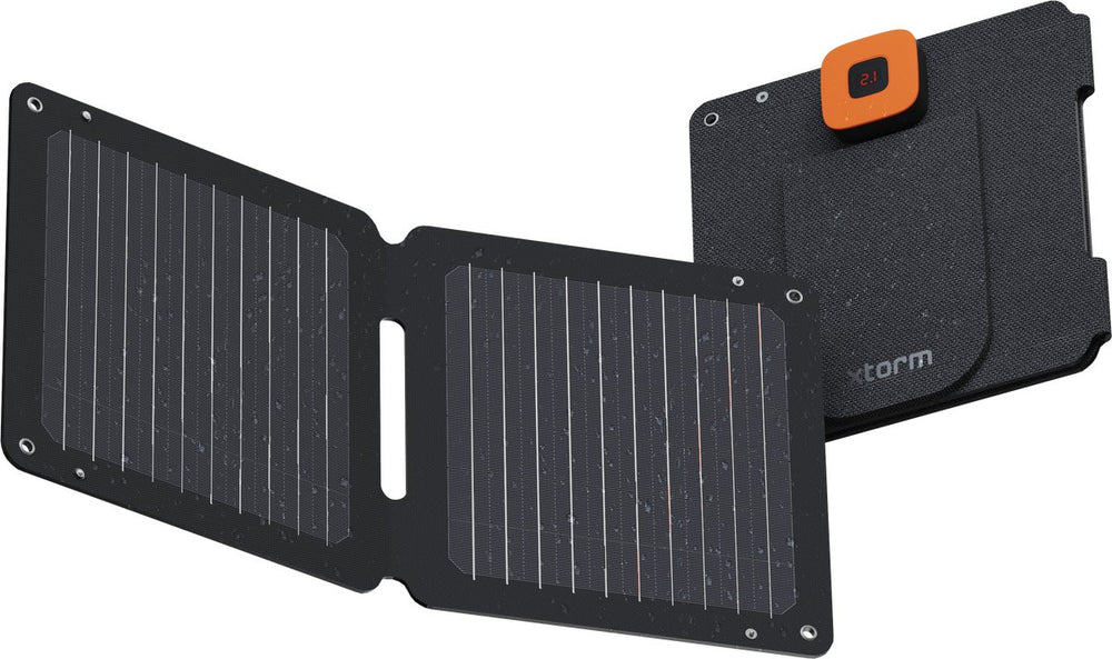 Xtorm draagbaar zonnepaneel opvouwbaar – 14w solar panel – solarbooster – outdoor kamperen – zonne-energie – flexibel – monokristallijn zonnepaneel – efte - zwart