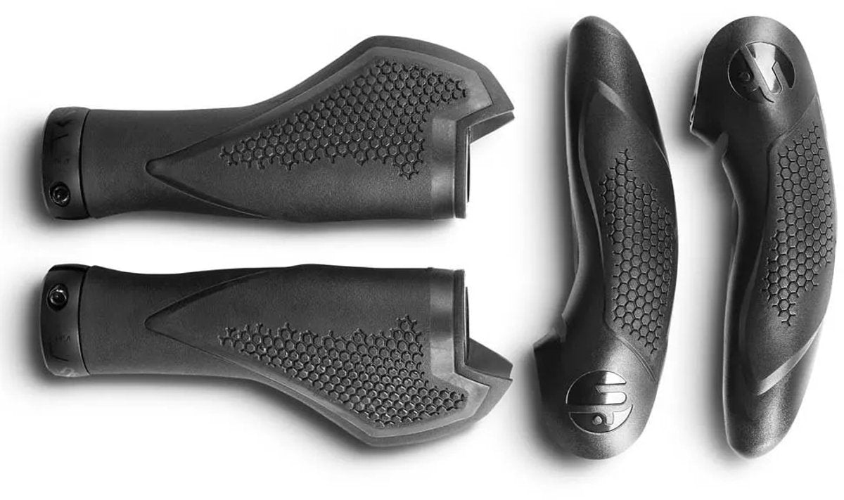 Cube natural fit comfort handvatten - fiets handgrepen - schroefhandvaten - handvatten fiets - shock-x technologie - polypropyleen - zwart - small