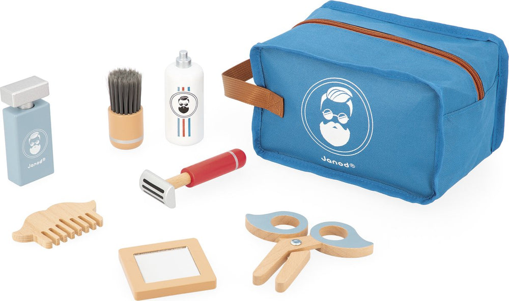 Janod - rollenspel - houten scheerset in etui