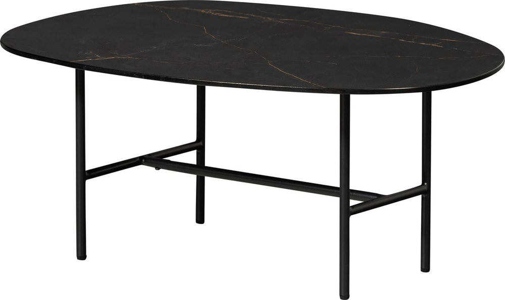 Woood vajen salontafel - marmeren look - zwart - 34x80x60