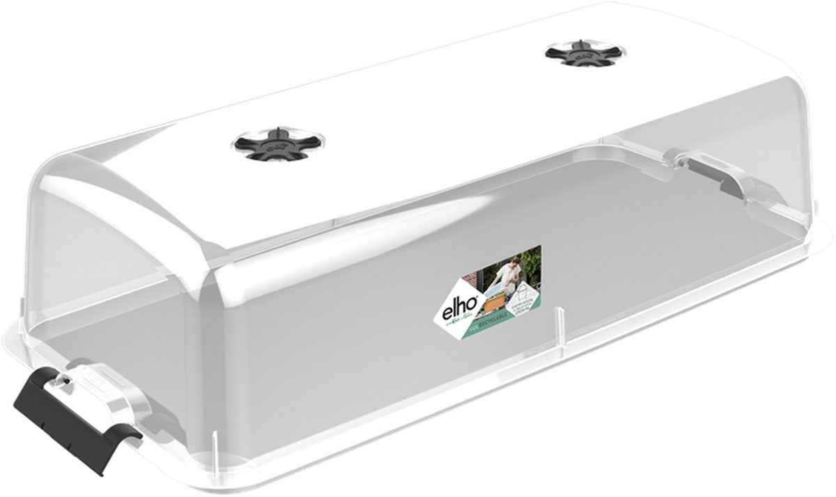 Elho green basics kweekhuis xxl 75 - deksel voor kweektafel - 100% gerecycled plastic - ø 74.8 x h 20.3 cm - transparant