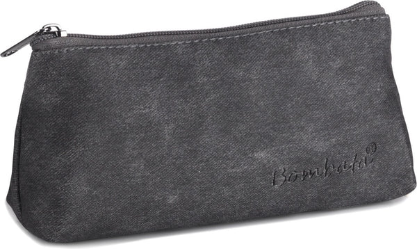 Bombata etui denim triangle 20 x 10 cm kunstleer zwart