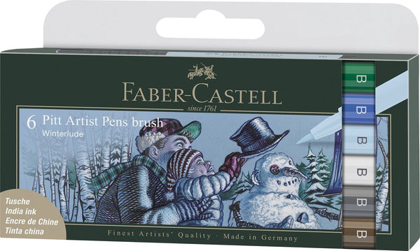 Faber-castell brushpen - tekenstift - pitt artist pen - 6-delig - winter - fc-167176