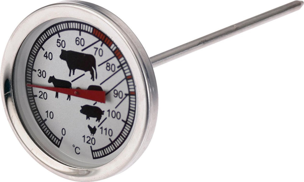 Westmark braadthermometer, met symbolen voor een goede leesbaarheid, roestvrij staal, zilver rood, 12692270