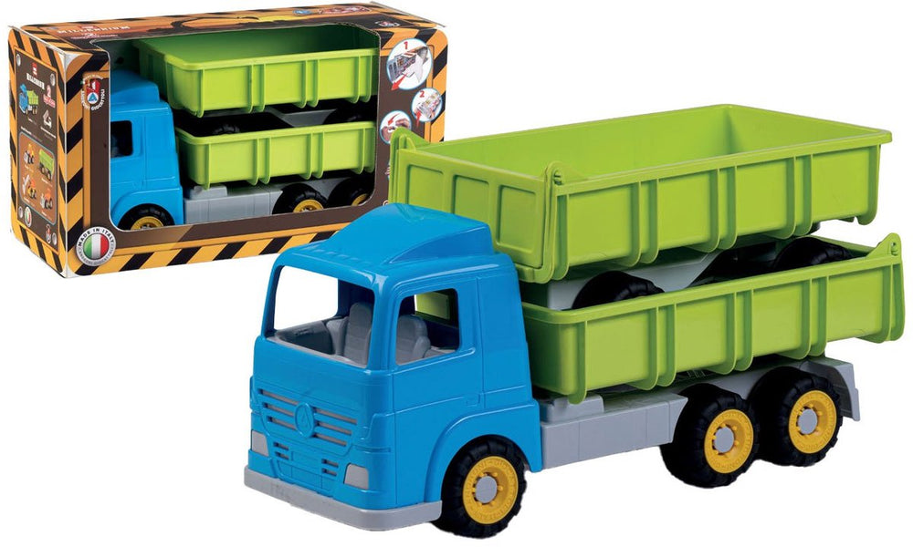 Androni kipvrachtwagen dubbele lading met zachte wielen