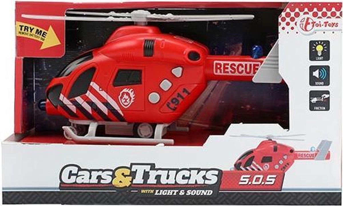 Toi-toys brandweerhelikopter met licht en geluid