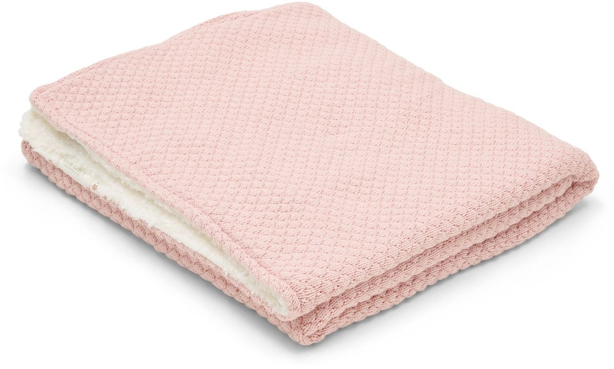 Little dutch gebreid ledikantdeken - fleece - roze - essentials