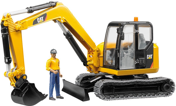 Bruder mini excavator cat with worker