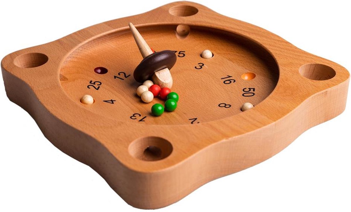 Clownspellen tiroler roulette houten bordspel