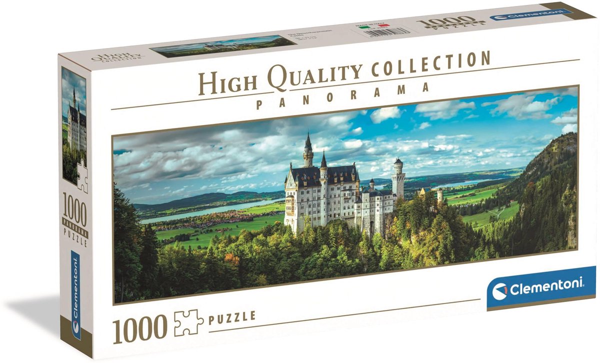 Clementoni panoramapuzzel slot neuschwanstein, 1000st.