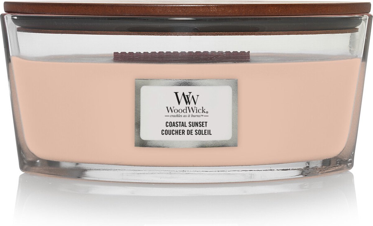Woodwick heartwick flame ellipse geurkaars - coastal sunset - 50 branduren