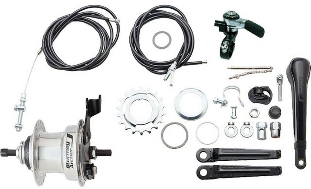 Versnellingsnaaf 3 versnellingen Sturmey Archer Summit X-RD3 trommelrem - hoogglans aluminium