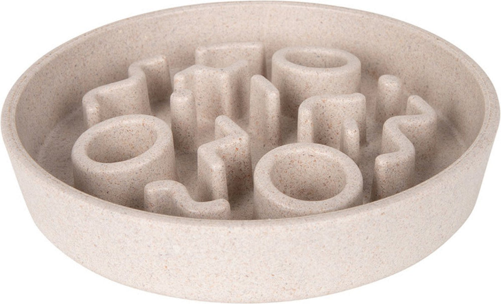 District 70 bamboo slowfeeder - stijlvolle anti-schrok voerbak voor katten – merengue - ø13 cm - merengue ø13 cm