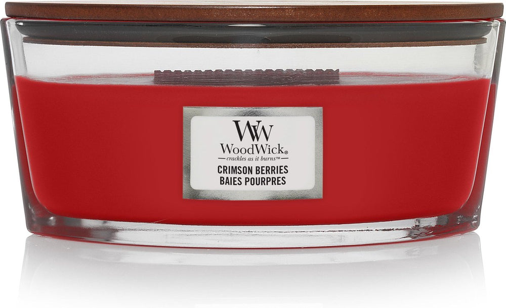 Woodwick heartwick flame ellipse geurkaars - crimson berries - 50 branduren