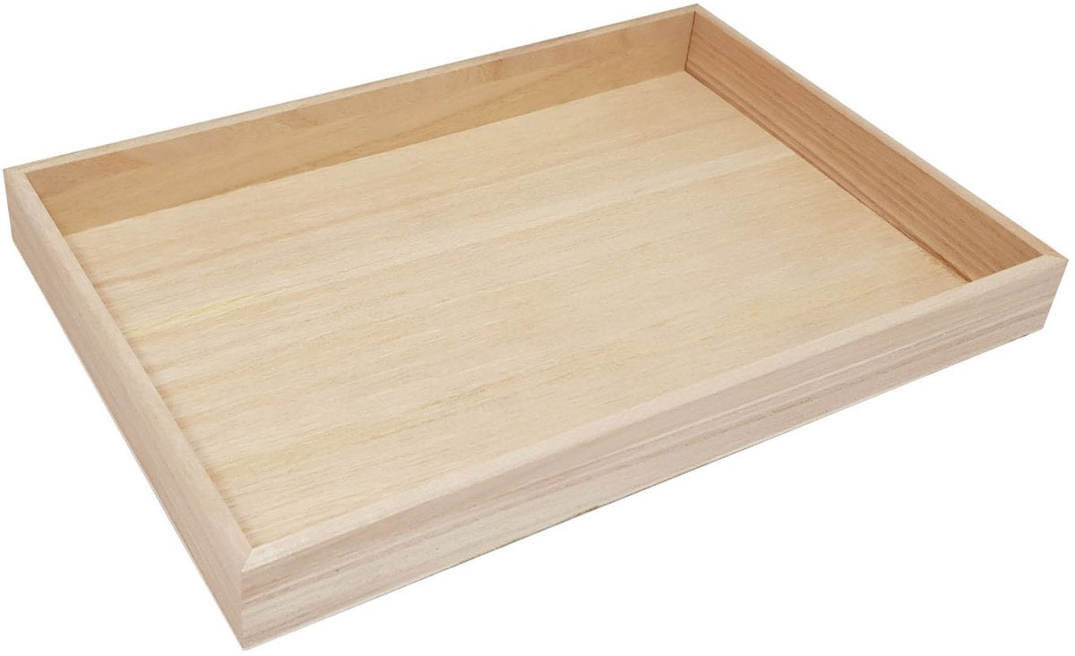Playwood dienblad groot paulownia hout, 30,6x20,5cm