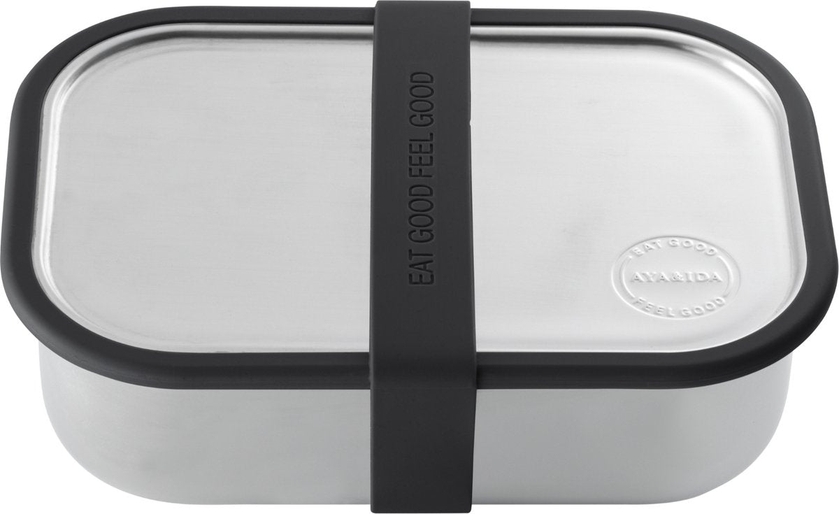 Aya ida aya ida - lunch box - opbergdoos - meenemen - brood - 1000ml - matte black