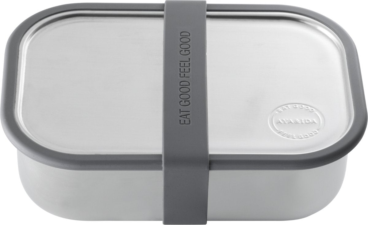 Aya ida aya ida - lunch box - opbergdoos - meenemen - brood - 1000ml - dark grey