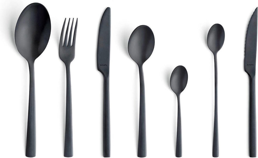 Amefa manille - 42 delige all you need bestekset - 6 personen - mat zwart