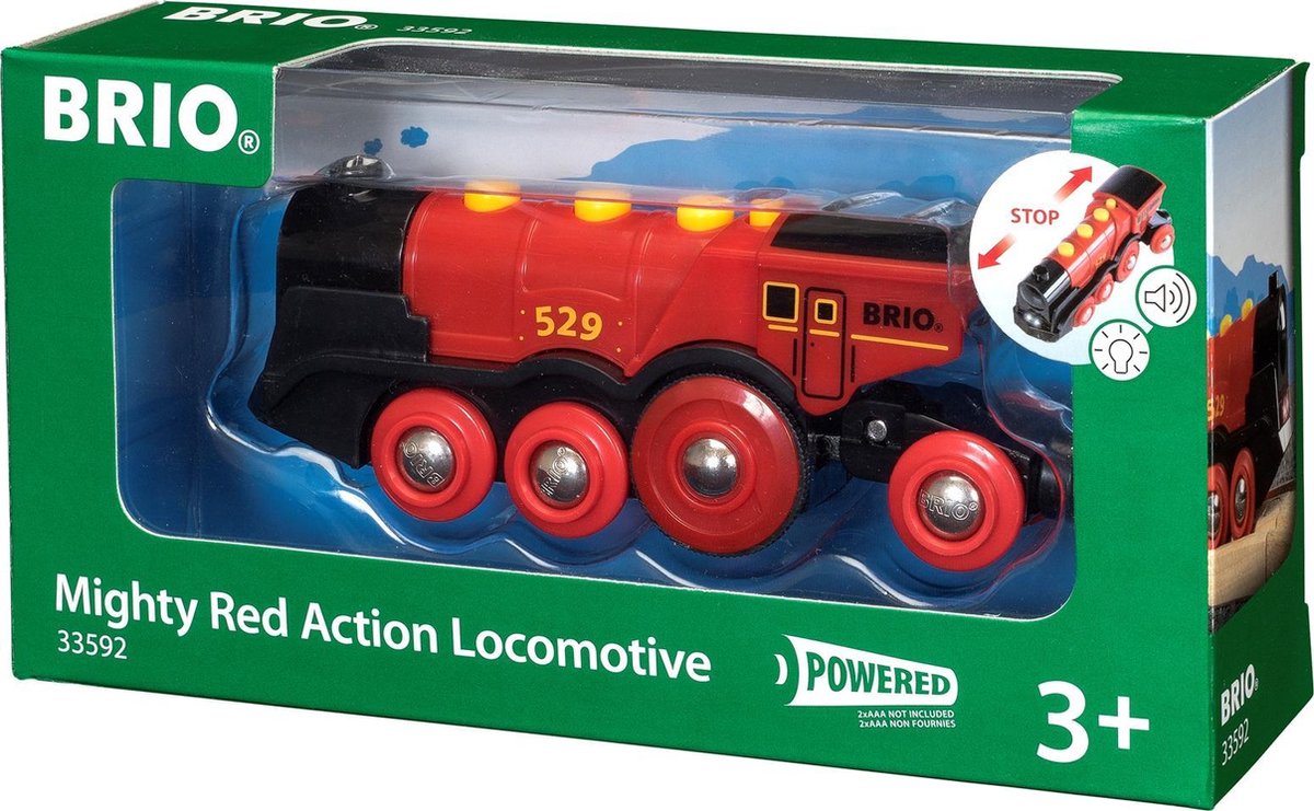Brio rode locomotief op batterijen - 33592