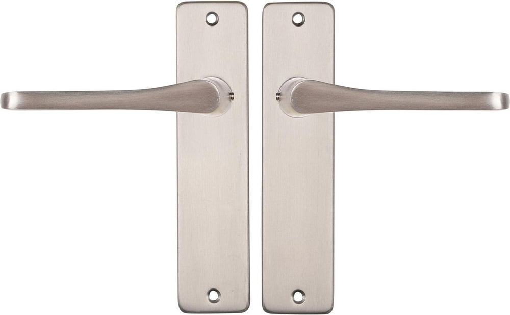Starx deurklink zilver - rvs look – deurbeslag – deurkruk met schild – blind - deurklink vlinder - 43 x 180 mm – 㘠18 mm